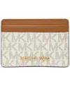 Michael Kors Logo Compact Card Holder In Vanilla