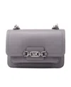 Michael Kors Logo Leather Crossbody Bag In Gray