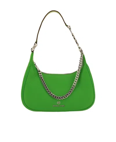 Michael Kors Logo-lettering Leather Shoulder Bag In Green