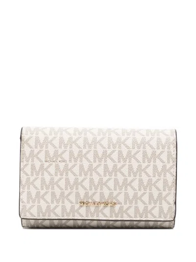 Michael Kors Logo Lettering Long Wallet In White