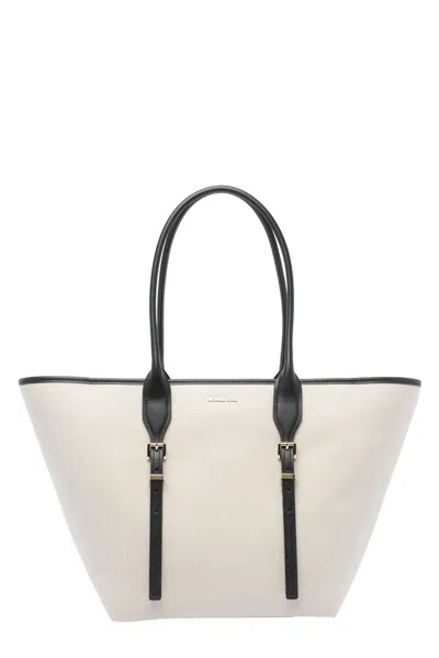 Michael Kors Logo Lettering Shopper Bag In Beige