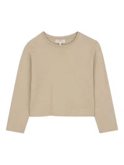 Michael Kors Kids' Logo-lettering Sweatshirt In Neutral