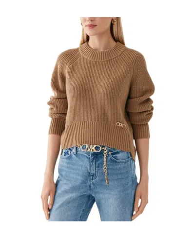 Michael Kors Logo Logo Knitted Sweater In Brown