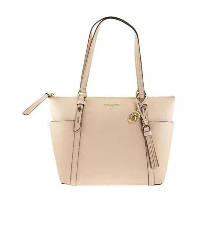 Michael Kors Logo Logo Shoulder Bag In Nude