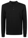 Michael Kors Logo Long-sleeved Polo Shirt In Black