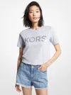 Michael Kors Logo Organic Cotton T-shirt In Gray