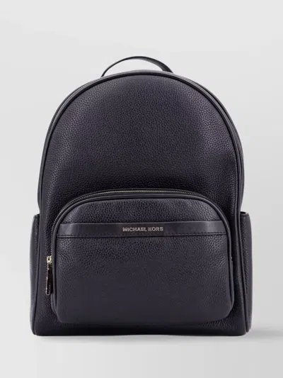 Michael Kors Logo Patch Leather Backpack In Gray