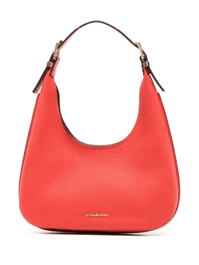 Michael Kors Logo Patch Shoulder Bag In Red