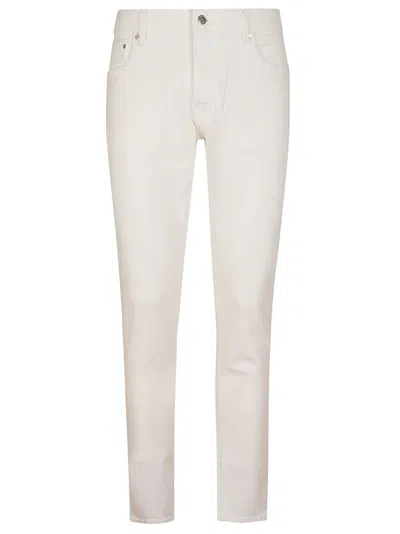 Michael Kors Logo Patch Slim Fit Jeans In White