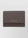 Michael Kors Logo Pattern Wallet With Card Slots And Zip In Brown