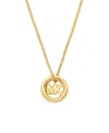 Michael Kors Logo Charm Necklace In Gold