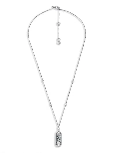 Michael Kors Logo-pendant Necklace In Silver