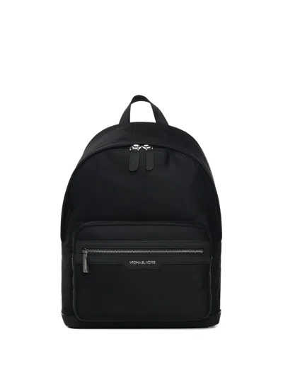Michael Kors Logo-plaque Backpack In Black