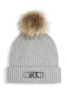 Michael Kors Logo-plaque Beanie In Grey