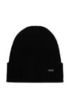 Michael Kors Logo-plaque Beanie Hat In Black