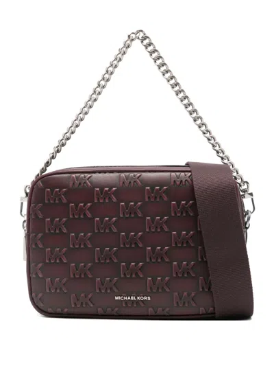 Michael Kors Logo-plaque Chain-strap Shoulder Bag In Red