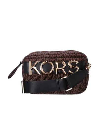 Michael Kors Logo-plaque Crossbody Bag In Black