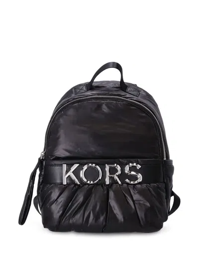 Michael Kors Logo-plaque Detail Backpack In Black