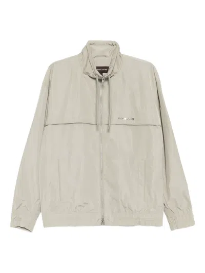 Michael Kors Logo-plaque Jacket In Neutral