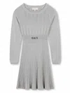 Michael Kors Logo-plaque Knitted Dress In Grey