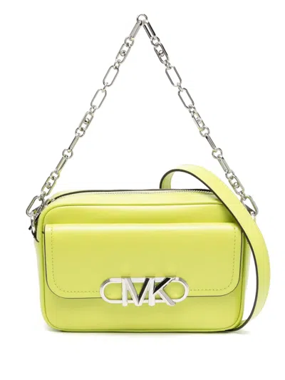 Michael Kors Logo-plaque Leather Crossbody Bag In Green