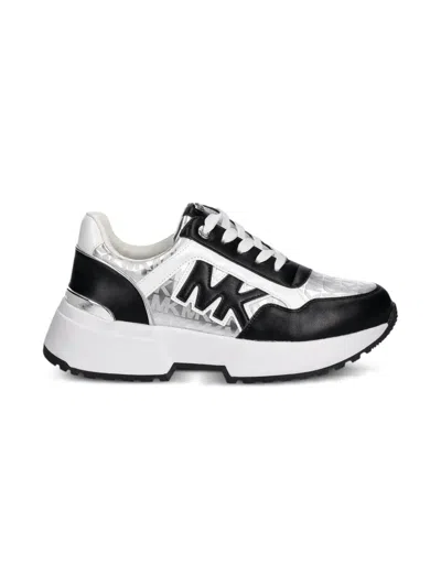 Michael Kors Kids' Logo-plaque Platform Sneakers In Black