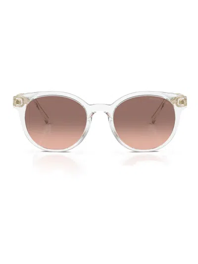 Michael Kors Logo-plaque Round Sunglasses In Pink