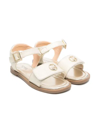 Michael Kors Kids' Logo-plaque Sandals In Gold