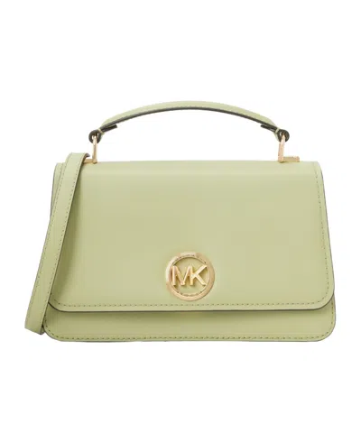 Michael Kors Logo-plaque Leather Mini Bag In Nude