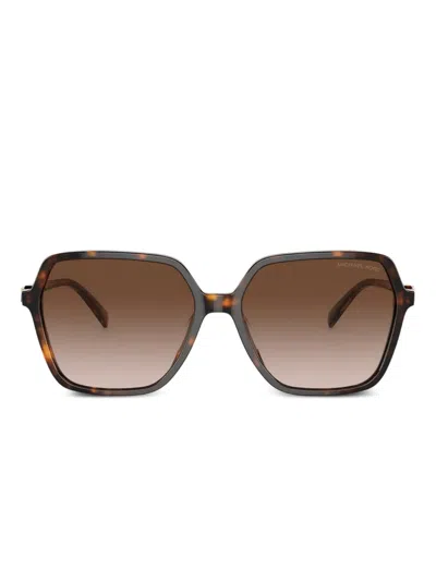 Michael Kors Logo-plaque Sunglasses In Brown