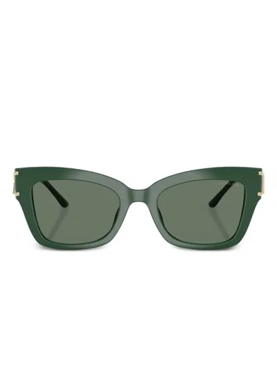 Michael Kors Logo-plaque Sunglasses In Green