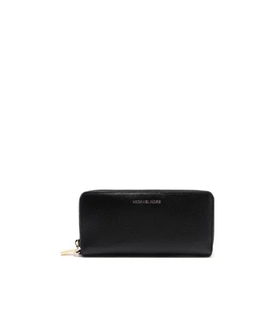 Michael Kors Logo Plaque Wallet In Black