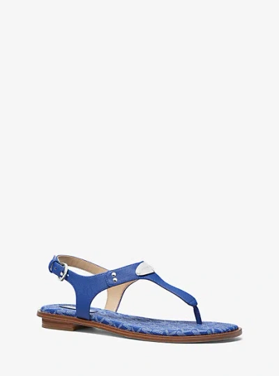 Michael Kors Logo Plate Sandal In Blue