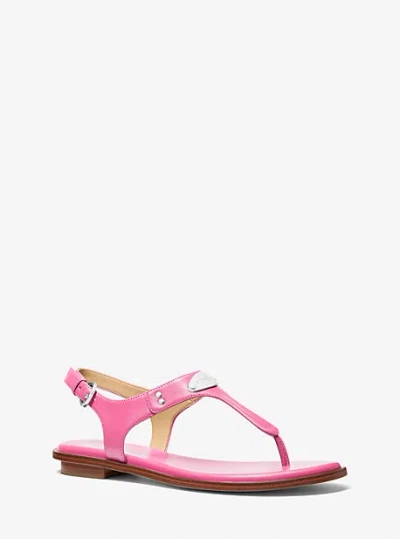 Michael Kors Logo Plate T-strap Sandal In Pink