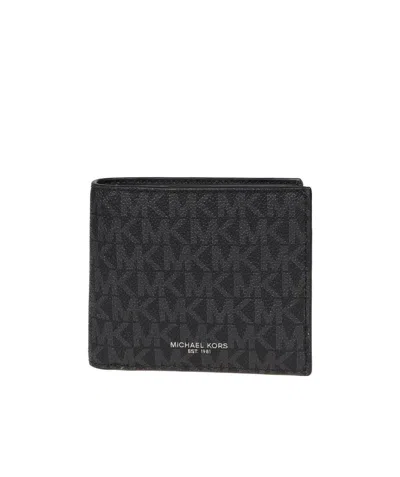 Michael Kors Logo Print Billfold Wallet In Black