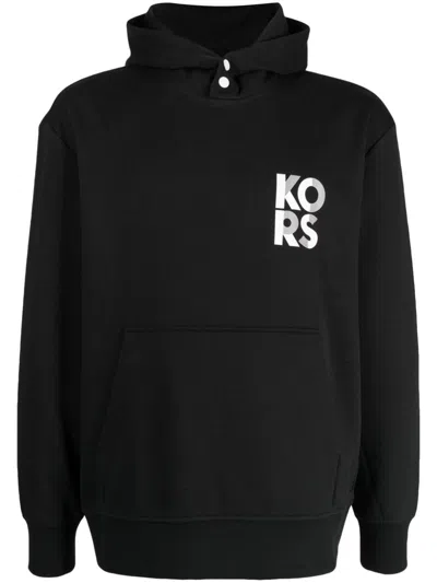 Michael Kors Logo-print Cotton-blend Hoodie In Black