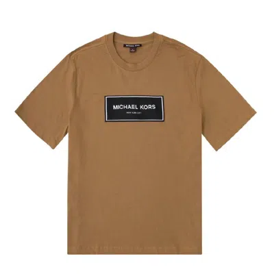 Michael Kors Logo-print Cotton T-shirt In Brown
