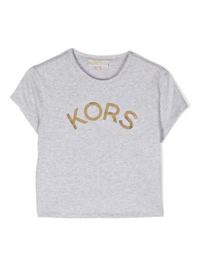 Michael Kors Logo-print Cotton T-shirt In Grau