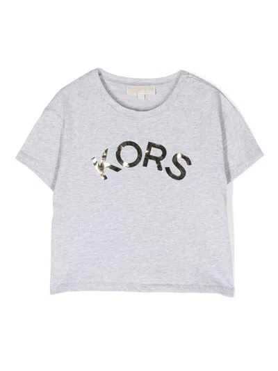 Michael Kors Kids' Logo-print Cotton T-shirt In Grau