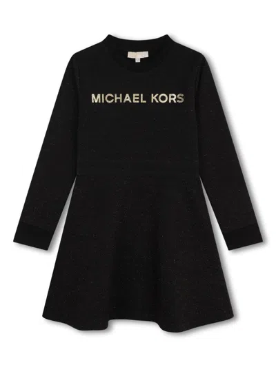 Michael Kors Kids' Logo-print Dress In Black
