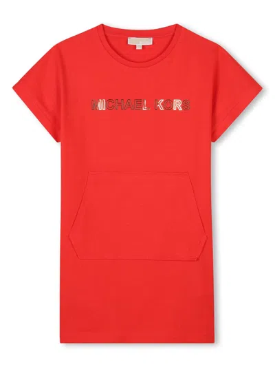 Michael Kors Kids' Logo-print Dress In Orange