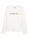 Michael Kors Logo-print Long-sleeved T-shirt In White