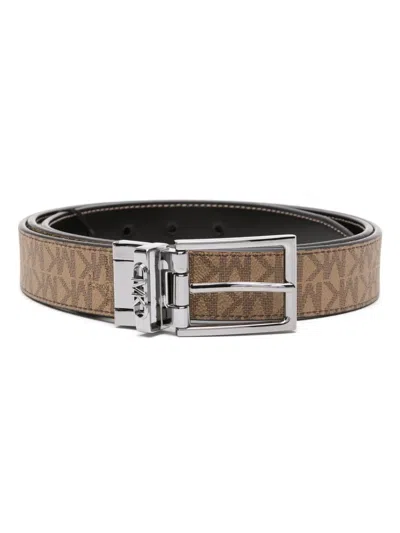 Michael Kors Logo-print Reversible Belt In 黑色