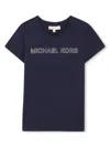 Michael Kors Logo-print Short-sleeve T-shirt In Blue