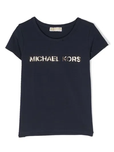 Michael Kors Kids' Logo-print Short-sleeve T-shirt In Blue