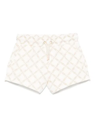 Michael Kors Kids' Logo-print Shorts In 白色