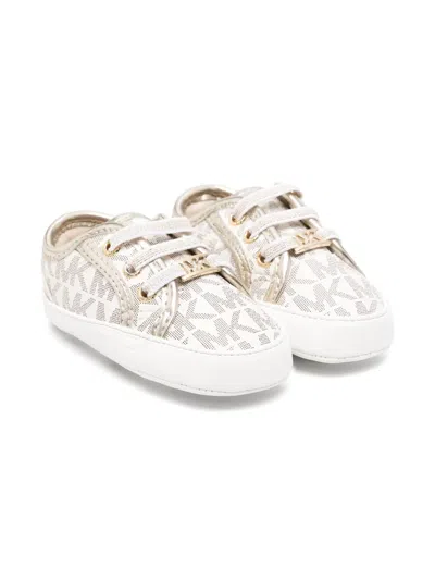 Michael Kors Babies' Logo-print Trainers In Neutrals