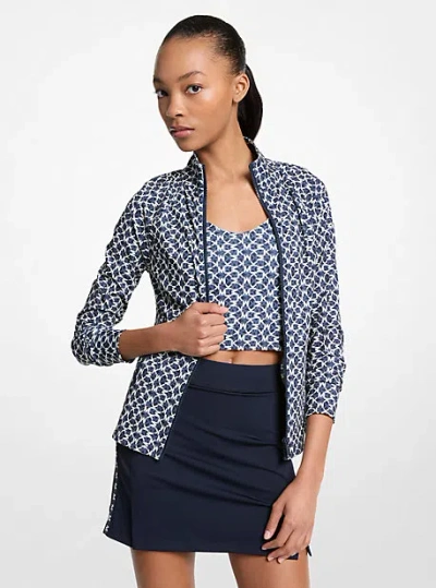 Michael Kors Logo Print Stretch Knit Jacket