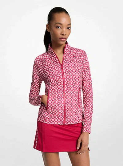 Michael Kors Logo Print Stretch Knit Jacket