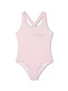 Michael Kors Logo-print Swimsuit In 粉色